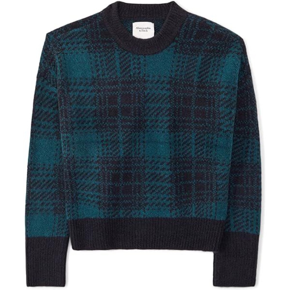 Abercrombie Plaid Crew Sweater